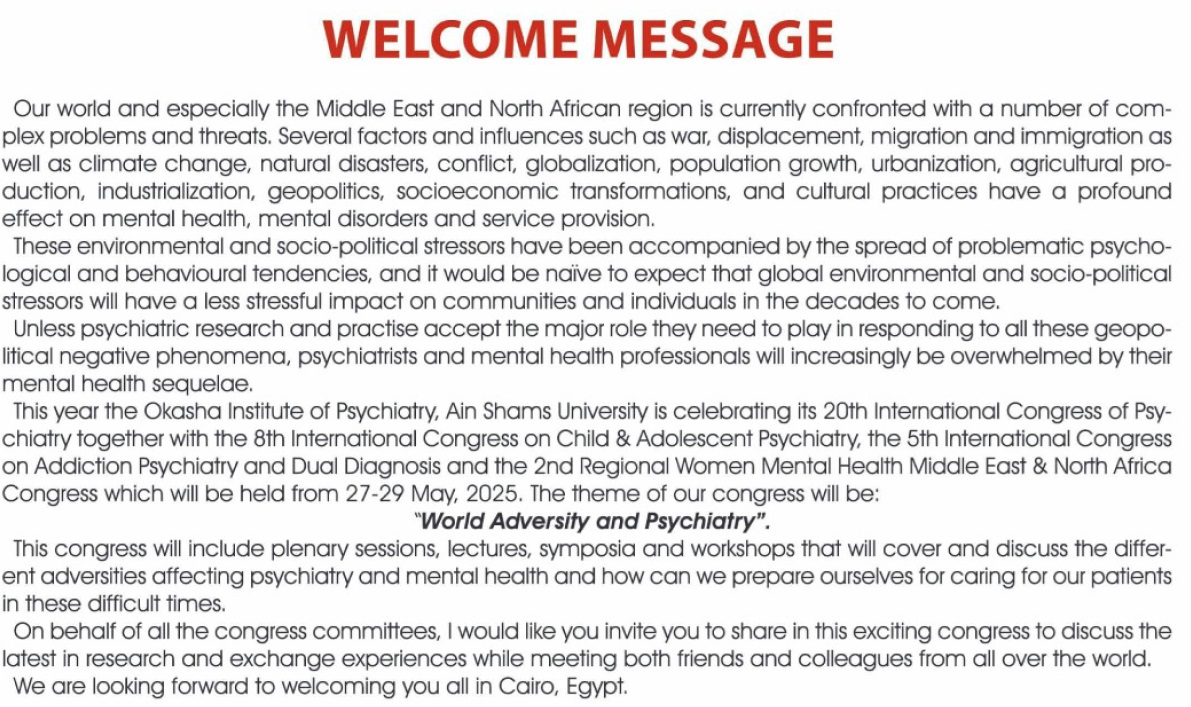 Welcome message